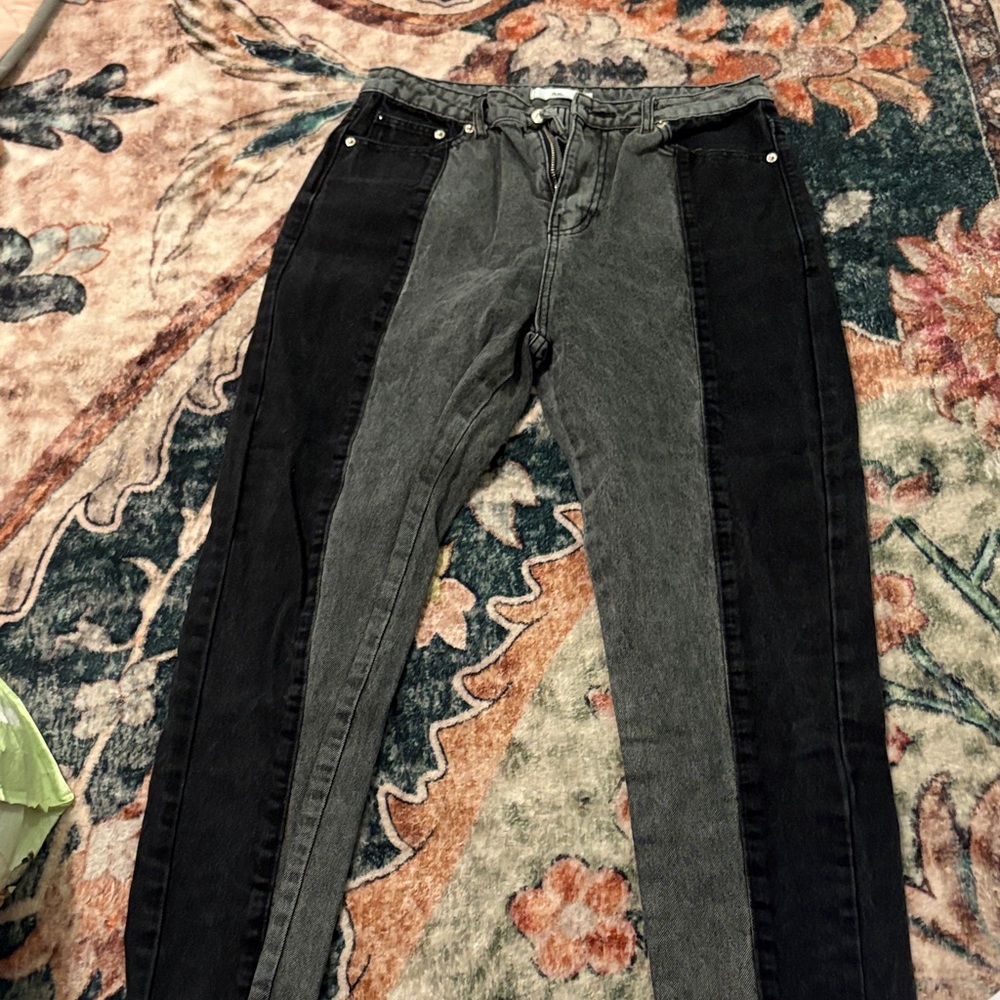 Two-Tone Black and Gray Jeans